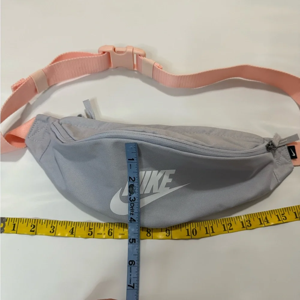 Nike Women’s Light Gray Crossbody Sling Bag with Pink Strap